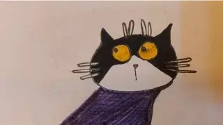 I Tried Drawing a Normal Cat… I Failed😹🎨       ⚠️ A dangerous cat… thinking of something suspicious.