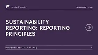 SUSTAINABILITY REPORTING: REPORTING PRINCIPLES