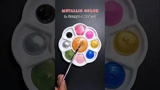 Metallic orange vs primary metallic colors #satisfying #colormixing #arttenka