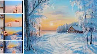 ❄️ Winter Dawn ❄️ Acrylic Painting Tutorial / Сolor Palette ART | Zeichnung Kunst Malerei Natur
