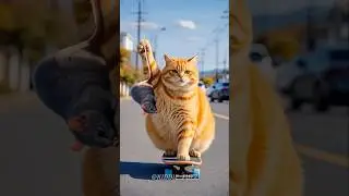 Cat's hunting skills | Ai cat animation videos| Ai cat funny videos #funny #cat #ai #aicat