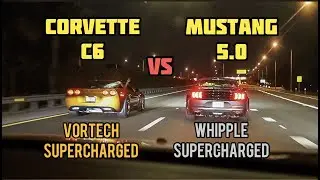 SUPERCHARGED CORVETTE VS WHIPPLE MUSTANG 5.0 A10 | VMP 5.0 VS WHIPPLE 5.0 (MONEY RACE) + TT SBF SN95
