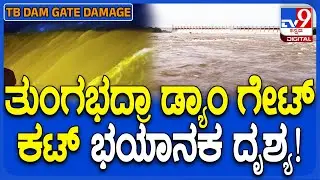 Tunga bhadra Dam 19ನೇ ಕ್ರಸ್ಟ್ ಗೇಟ್ ಕಟ್ ಆದ್ಮೇಲೆ ಭಯಾಂಕರವಾಗಿ ನುಗ್ಗಿದ ನೀರು  | #TV9D