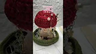 😍Crochet Mushroom Trinket Jewellery Holder 🍄 | Easy DIY Tutorial #crochet #shorts #viral