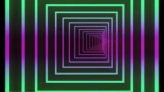 Infinity Tunnel Square Shape Green and Pink in Full HD | Video Loop Background, Overlay, Screensaver