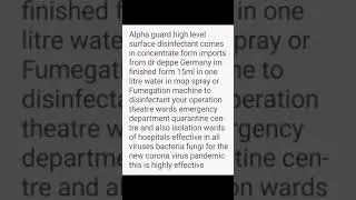 Alpha Guard level surface Disinfectant