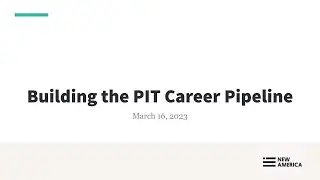 Building the PIT Career Pipeline