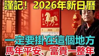 謹記！2026年新日曆，一定要掛在這個地方，馬年平安、富貴一整年！