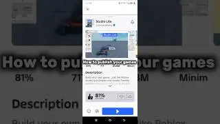 Как опубликовать игру из Studio Lite в Roblox! 🤖