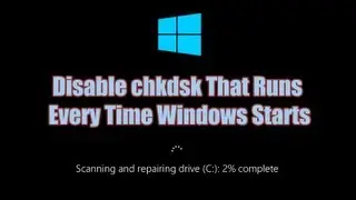 Disable Check Disk 