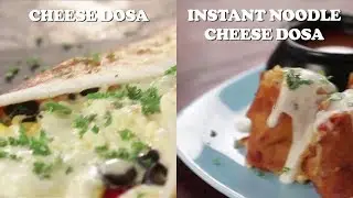 Cheese Dosa & Instant Noodle Cheese Dosa | Street Style Maggi Dosa | Homemade Cheese Dosa | FoodFood