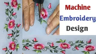 Fancy design with machine embroidery