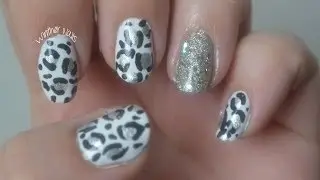 Cute and simple nail art tutorial - snow leopard print