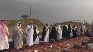 احتفاء مشايخ الحرث والأهالي المحافظة باليوم الوطني 88 على الحد الجنوبي - جازان