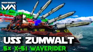 5 × (X-51 Waverider) Build - Uss Zumwalt Most Of Player Dream Ship #modernwarships