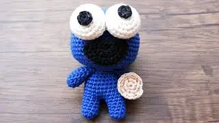 COOKIE MONSTER BIG FACE AMIGURUMI CROCHET TUTORIAL | TUTORIAL BONEKA RAJUT COOKIE MONSTER