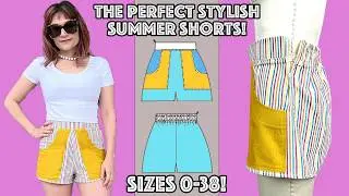 The Perfect DIY Half Elastic Waistband Shorts With Pockets And Sewing Pattern!