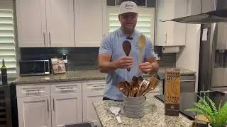 Wooden Spoons for Cooking 10 Pc Teak Wood Utensil #ad  video