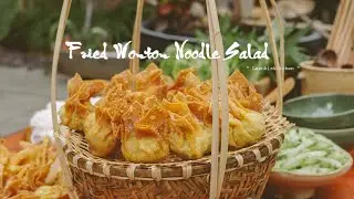 Fried Pork & Prawn Wonton Noodle Salad | Bún Hoành Thánh Tôm Thịt | Lannhiskitchen