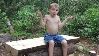 Log Table Made With a Chainsaw