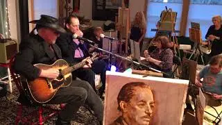 Legendary Blues Harpist Jerry Portnoy performs for group of artists.