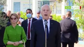 رئيس الجمهورية  قيس سعيّد يدلي بصوته في الاستفتاء