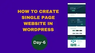 How to Create Single Page Website in WordPress | How to Create a One Page Website in WordPress