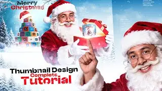 How to make a premium thumbnail in photoshop || Merry Christmas Thumbnail Design