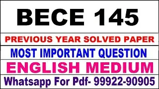 bece 145 previous year solve paper | bece 145 important questions | bece 145 study material