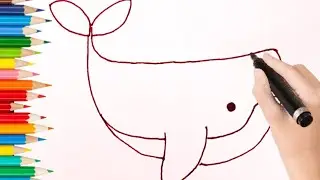 How to Draw a Cute While || Fish Drawing Easy for Kids