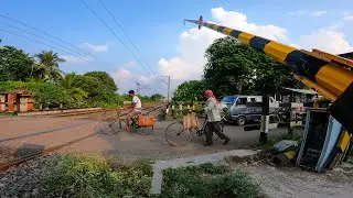 Gateman Carefully Handel Railgate : dangerous Speed Wap5 Hauling Utkrisht Train Furiously Moving