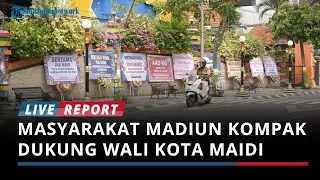 Masyarakat Madiun Beri Dukungan Berupa Karangan Bunga untuk Wali Kota Nonaktif Maidi Usai Diciduk