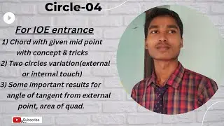Circle-04 || Some important result For #ioe #entrance, #best concepts video on #circle || Arun yadav
