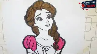 How to draw Belle from Beauty and the Beast #drawing #belle