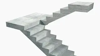 U Staircase 3D Model