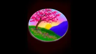 Happy Easter Morning! 🎨 Enjoy this relaxing spring Morning landscape painting 🎨 #shorts