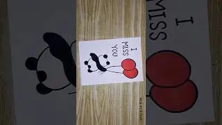 I Miss You Greeting Card #shorts #youtubeshorts #trending #greetingcard #ytshorts #drawing #panda