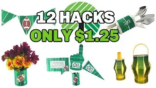 QUICK & EASY Dollar Tree Super Bowl DIY Decorations (FAST VERSION!) 🏈