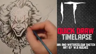 Time lapse drawing Horror Comic style Pennywise  Stephen King's IT| Tears of a clown