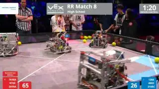 VEX Worlds 2016 - VRC HS Finals - Round Robin 8 (7618A 974X 2019A) 305 vs 274 (1366 400X 2105C)