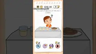 Brain test: tricky puzzles level 231 #glasses #milk #cookies #weknow #better #foods #table #level231