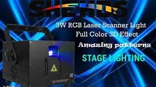 Полноцветный лазерный фонарь SHEHDS RGB мощностью 3 Вт с потрясающими узорами и эффектами