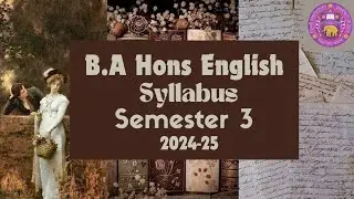 DU BA Honors English Semester 3 Syllabus (2024-2025) - Regular/SOL/NCWEB NEP 2024
