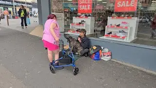 BLACKPOOL TOWN CENTRE , HOLIDAY MAKERS & HOMELESS INTERVIEW MEET JOHN