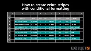 How to create zebra stripes with conditional formatting