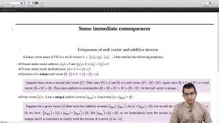 Linear vector spaces: immediate consequences #swayamprabha