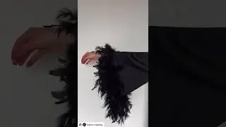 Feather bridal robe Black | Handmade BellaDonnaUa