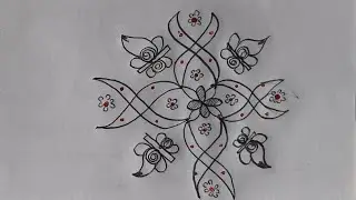 6&times;2 dot kolam #viral #muggulu #simplerangoli #dailyrangoli #kolangal #kolam #fridaykolam 