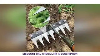 5/6/7/8 Teeth Carbon Steel Garden Hand Rake Farm Tool Weeding Scarifier Agricultural Nail Harrow Met