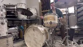 C&C Drum Co Player Date II Antique White & Gold Duco Drum Set